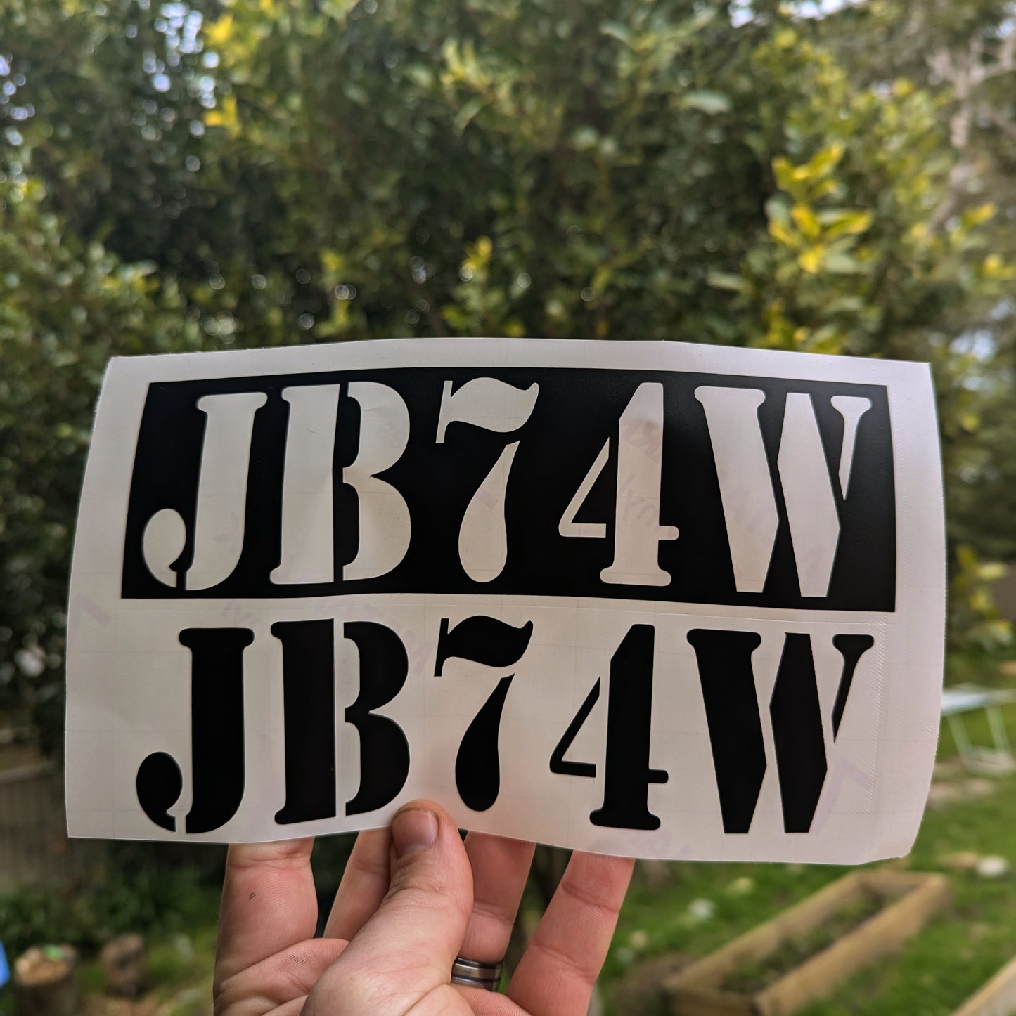 JB74W Stencil Vinyl Stickers - Pair