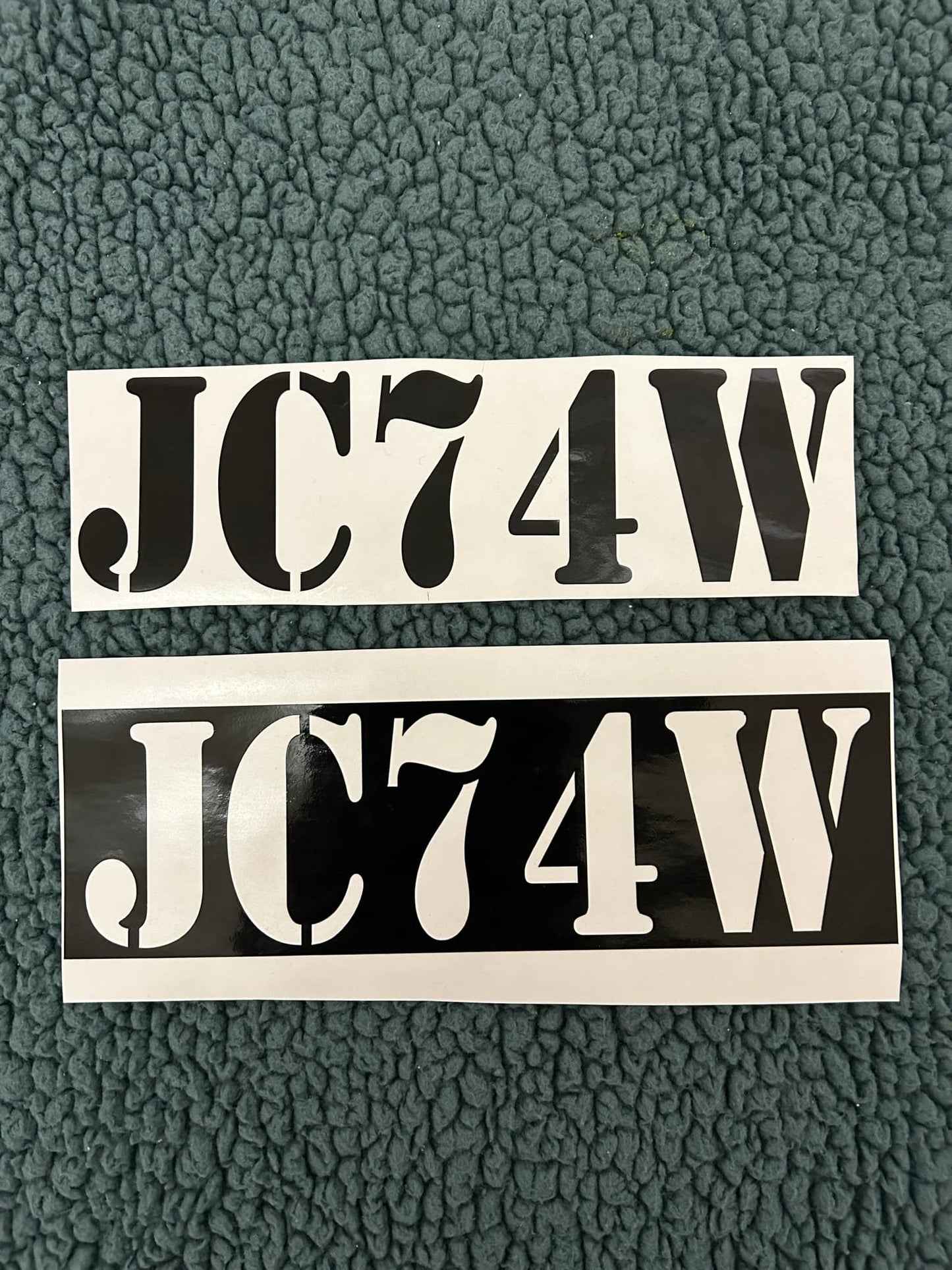 JC74W Stencil Vinyl Stickers - Pair